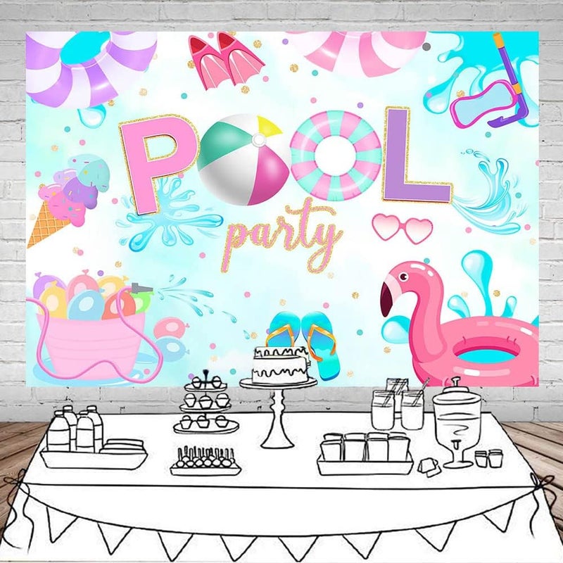 Al Raied ARS Pool Party Backdrop Summer Banner - 5x3 Feet for Beach Themed Party Decorations - Image 4
