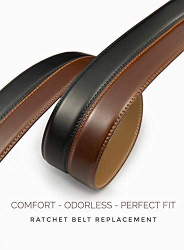 CHAOREN Ratchet Belt Replacement Strap 1 3/8”, Leather Belt Strap for 40MM Slide Click Buckle - Image 3