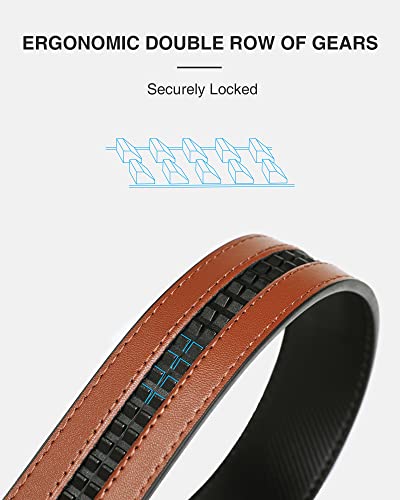 CHAOREN Ratchet Belt Replacement Strap 1 3/8”, Leather Belt Strap for 40MM Slide Click Buckle - Image 5