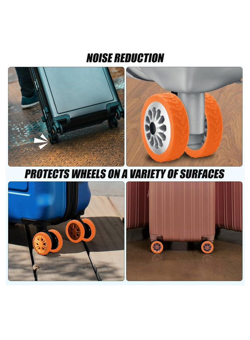 Oasisgalore 8pcs Luggage Wheel Covers Suitcase Wheel Protector Covers Noise Resistant for Most Luggage - Image 5