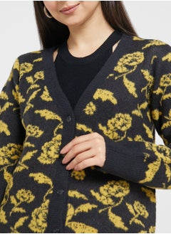 VERO MODA Floral Print Knitted Cardigan  - Image 3
