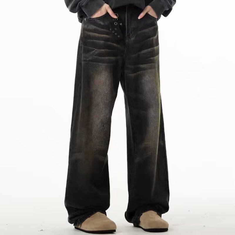 Unisex Classic Denim Jeans Loose Fit Daily Outdoor Wear - Image 3