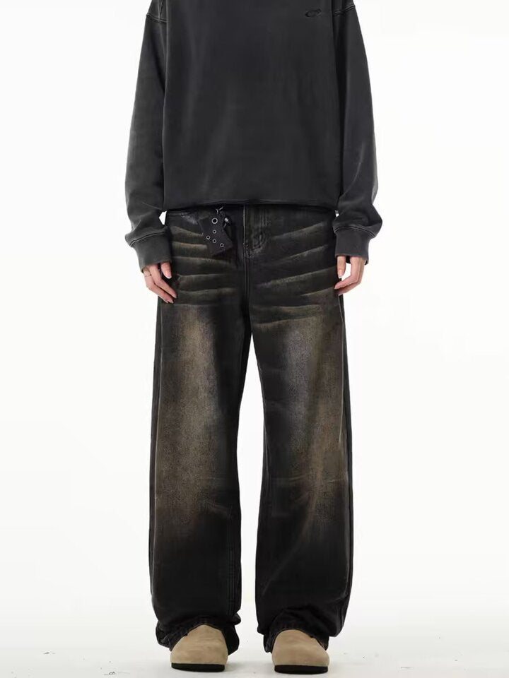 Unisex Classic Denim Jeans Loose Fit Daily Outdoor Wear - Image 1