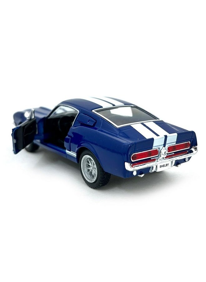Kinsmart 1967 Ford Shelby Mustang Gt500 Blue 138 Scale 5 Inch Die Cast Model Toy Race Car W Pullback Action  - Image 3
