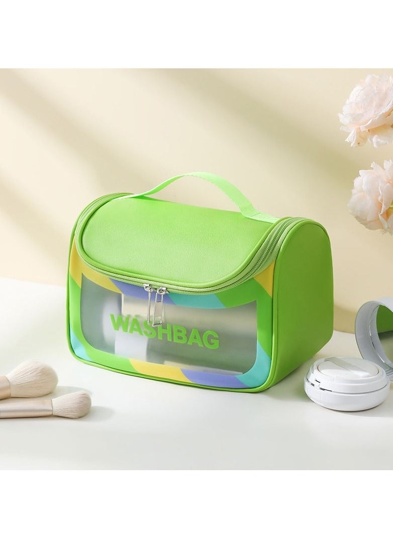 Swift Travel Toiletry Bag for women, Waterproof Cosmetic Wash Bag with Handy Handle, Large Capacity Makeup Cosmetic Bag Green 