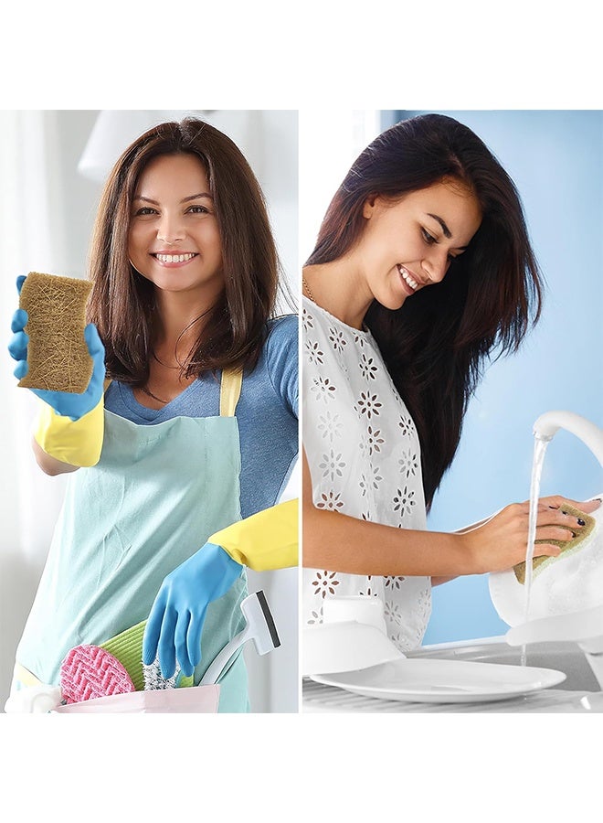 سويت لايف إسفنجة مطبخ طبيعية - إسفنجة تنظيف من السليلوز وجوز الهند قابلة للتحلل الحيوي - عبوة من 5 إسفنجات صديقة للبيئة للأطباق - Image 4