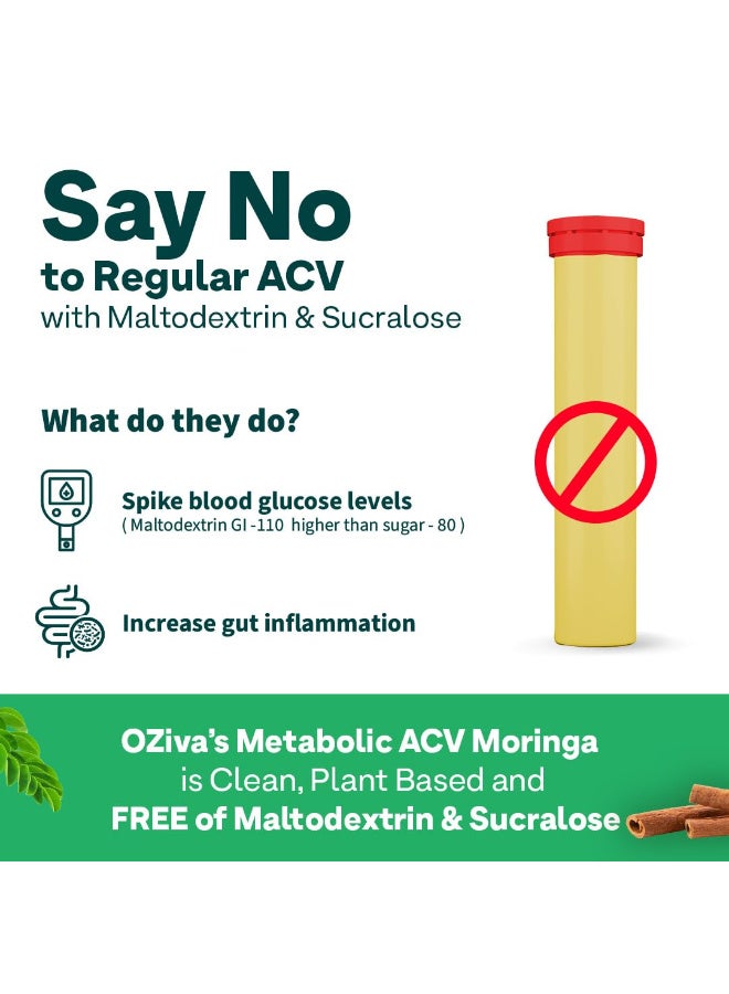 أوزيفا أيه سي في مورينجا مورينجا للتحكم في الرغبة الشديدة في تناول الطعام 15 حبة ليمون ماسالا وتفاح أخضر، عبوة من 4 أقراص (60 قرص) - Image 4