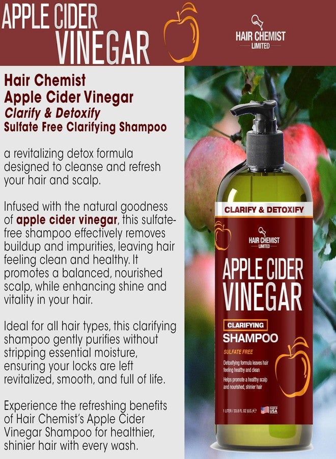 Hair Chemist Apple Cider Vinegar Clarify & Detoxify Clarifying Sulfate Free Shampoo 33.8 Ounces - Image 3