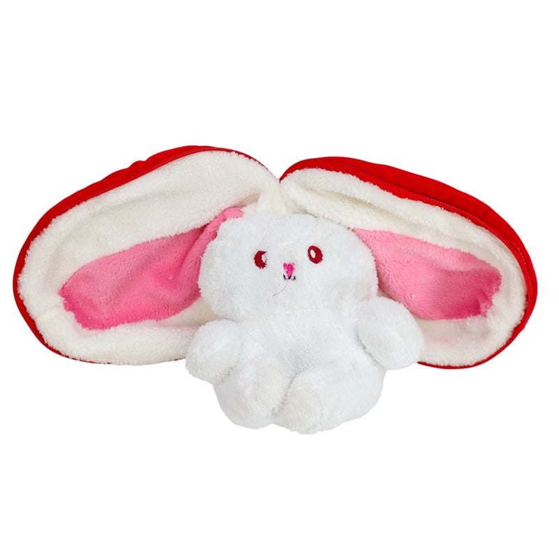 دمية الارنب القطيفة بأذنين كبيرتين - أحمر - RB105 - Image 1
