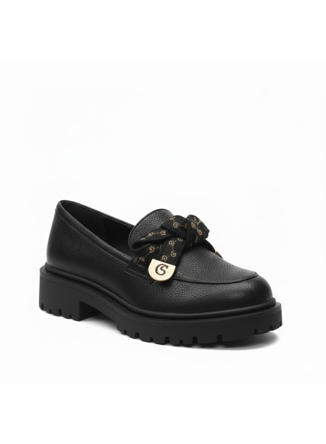 Luxurious women's loafer with elegant lace-up detailing and sophisticated metal embellishment - available in various colors and sizes - Image 4