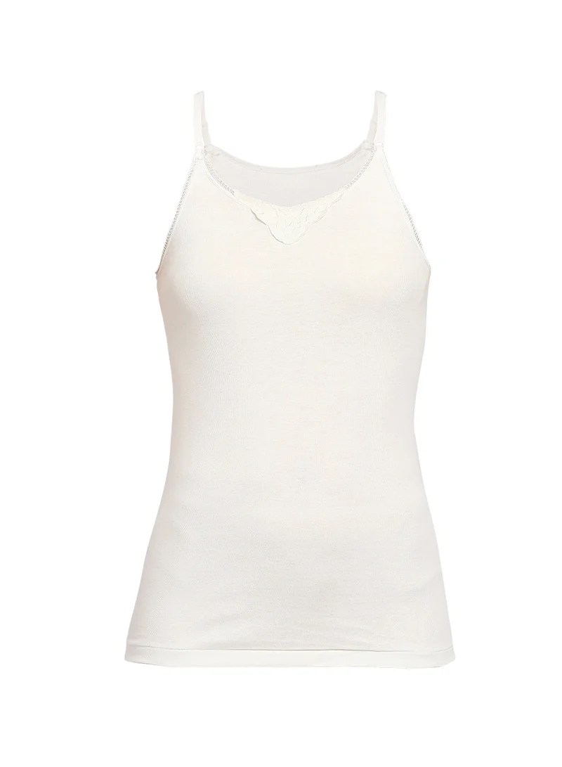 BYC GIRLS ADJUSTABLE STRAP COTTON CAMISOLE - IVORY