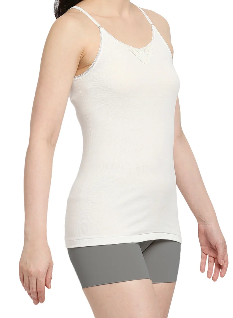 BYC GIRLS ADJUSTABLE STRAP COTTON CAMISOLE - IVORY