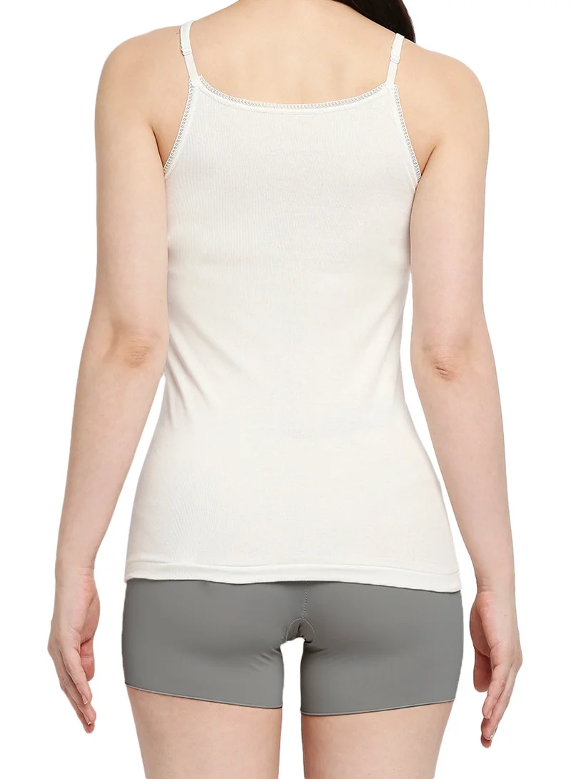 BYC GIRLS ADJUSTABLE STRAP COTTON CAMISOLE - IVORY