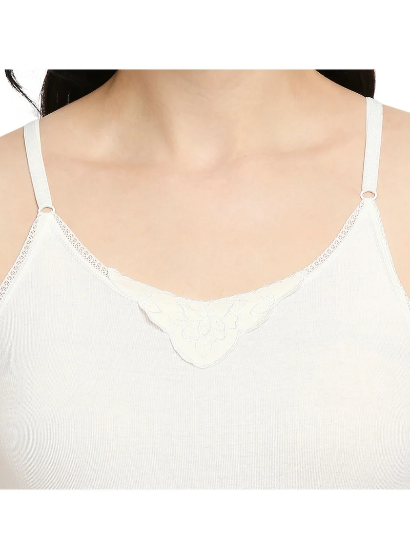 BYC GIRLS ADJUSTABLE STRAP COTTON CAMISOLE - IVORY