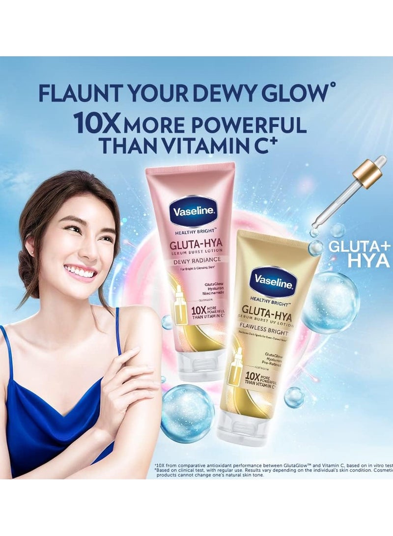 Vaseline Healthy Bright Gluta-Hya Serum Burst Lotion Dewy Radiance 330ml MADE I N THAILAND - Image 3