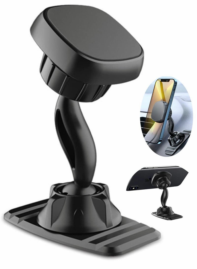 360° Adjustable Magnetic Car Phone Holder - Strong Grip for iPhone & Samsung - Dashboard Mount for Safe Driving - Image 1