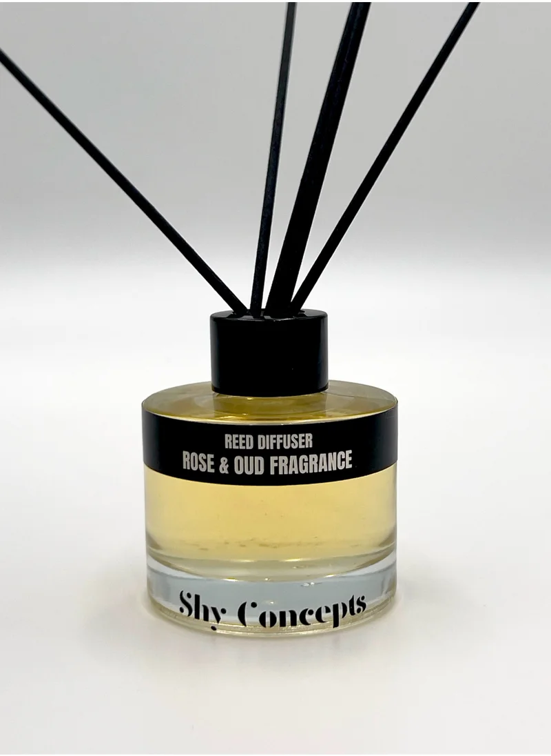 Shy Concepts Luxury Ramadan Gift Box | Oud & Rose Fragrance Set – Scented Candle & Reed Diffuser in Premium Leather Gift Box | Perfect Eid & Ramadan Gift for Family, Friends & Corporate Gifting