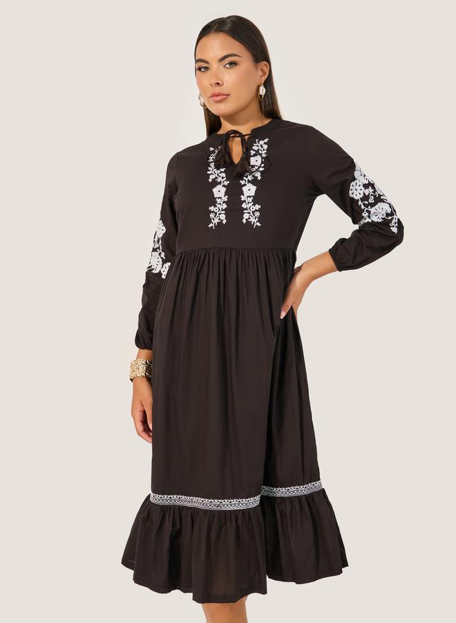 Styli Embroidered Peasant Dress  - Image 3