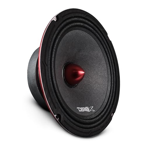 DS18 PRO-X8BM Loudspeaker - 8", Midrange, Red Aluminum Bullet, 550W Max, 275W RMS, 8 Ohms - Premium Quality Audio Door Speakers for Car or Truck Stereo Sound System (1 Speaker) - Image 1