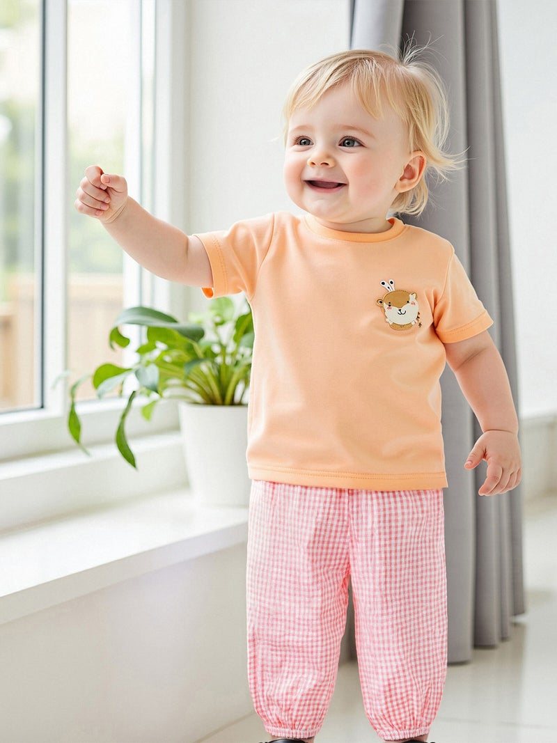 Kids Girls Boys Jogger Pants Loose Plaid Print Elastic Waist Trousers Casual Bottoms for Toddler Newborn Infant - Image 2