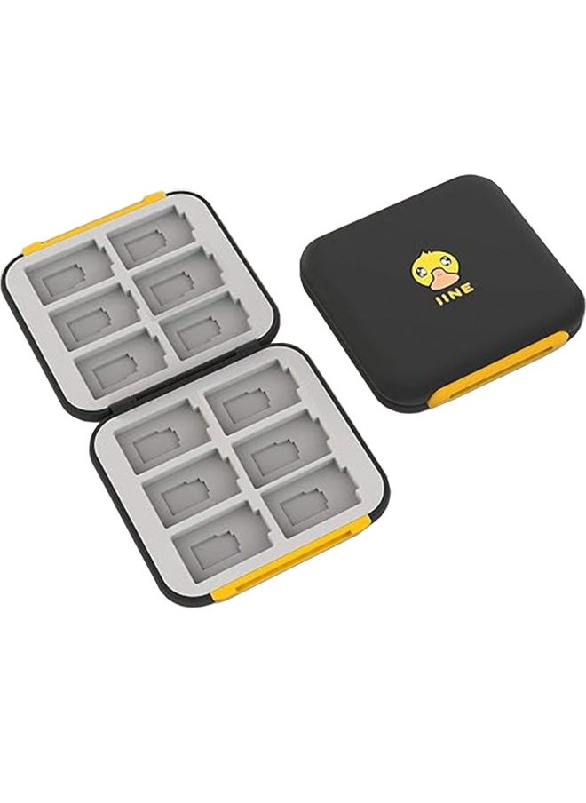Colorskin Games Card Case Cartoon Magnetic Game Card Box for Nintendo Switch& Switch OLED Game Card or Micro SD Memory Cards Carrying Storage Case 12 in 1 Magnetic Suction Game Card Box Black/Yellow  - Image 1
