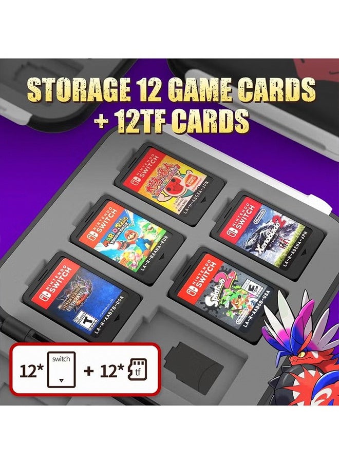 Colorskin Games Card Case Cartoon Magnetic Game Card Box for Nintendo Switch& Switch OLED Game Card or Micro SD Memory Cards Carrying Storage Case 12 in 1 Magnetic Suction Game Card Box Black/Yellow  - Image 3
