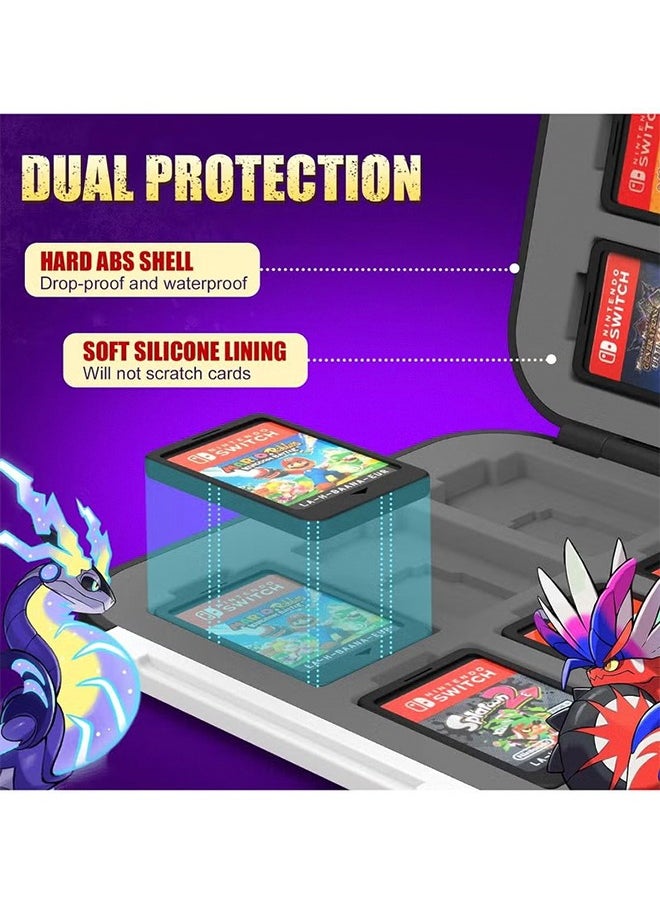 Colorskin Games Card Case Cartoon Magnetic Game Card Box for Nintendo Switch& Switch OLED Game Card or Micro SD Memory Cards Carrying Storage Case 12 in 1 Magnetic Suction Game Card Box Black/Yellow  - Image 4