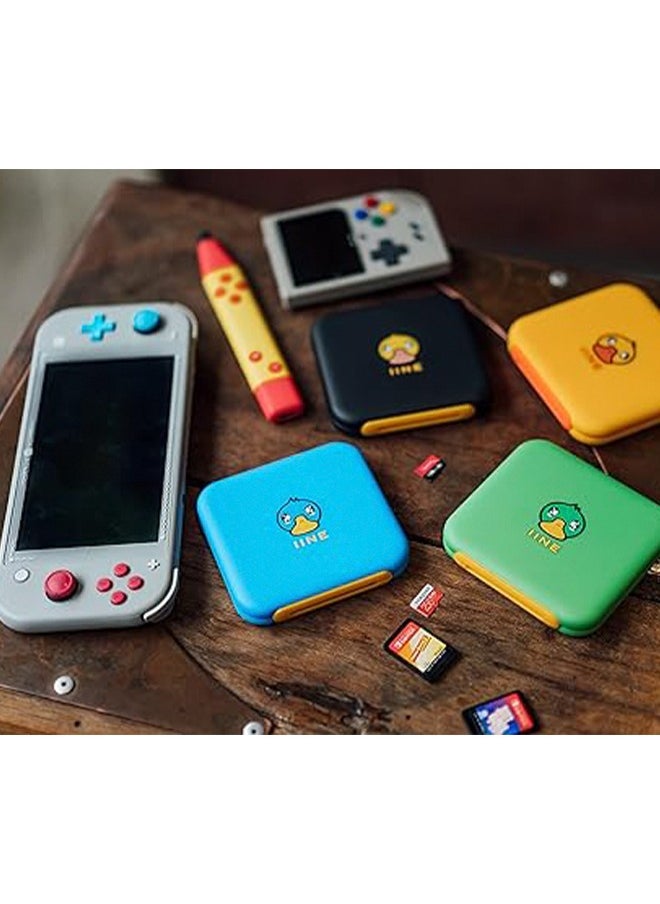 Colorskin - Games Card Case Cartoon Magnetic Game Card Box for Nintendo Switch& Switch OLED Game Card or Micro SD Memory Cards Carrying Storage Case 12 in 1 Magnetic Suction Game Card Box Black/Yellow - Image 1