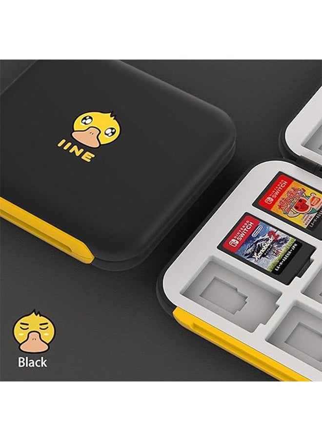 Colorskin Games Card Case Cartoon Magnetic Game Card Box for Nintendo Switch& Switch OLED Game Card or Micro SD Memory Cards Carrying Storage Case 12 in 1 Magnetic Suction Game Card Box Black/Yellow  - Image 5