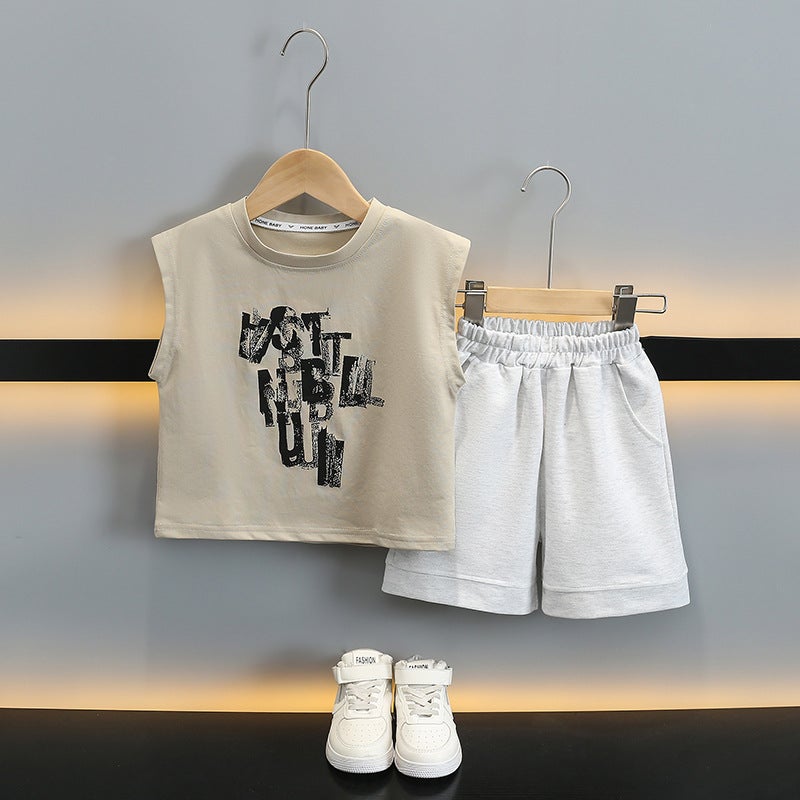 Boys Summer Sports Suit Handsome Kidsren'S Vest Fashionable Baby Summer Thin Sleeveless Vest - Image 5