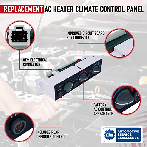 AA Ignition AC Heater Climate Control Panel with Rear Defogger - Compatible with Chevy, Cadillac and GMC - Escalade, C1500, C2500 Suburban, C3500HD, K1500, K2500, Tahoe, Yukon - Replaces 9378805, 16231165 - Image 4