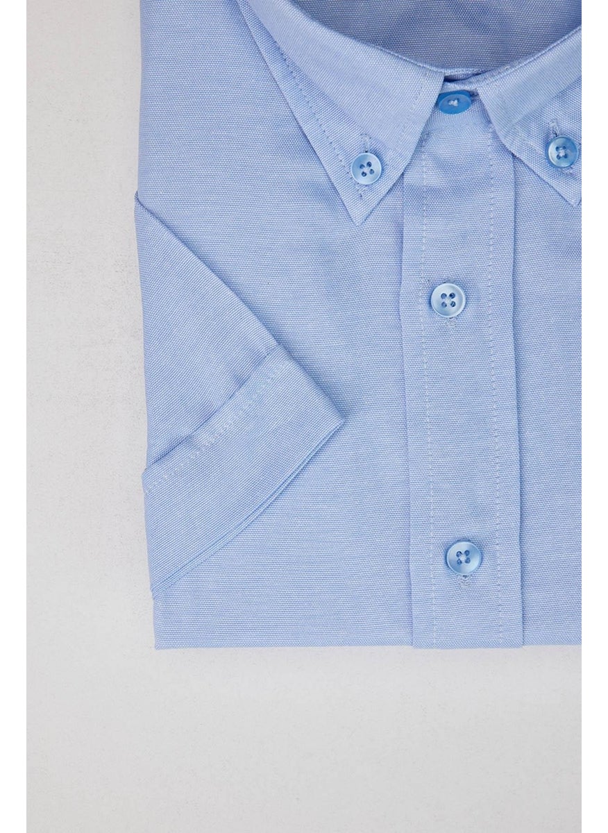 Plus Size Short Sleeve Single Pocket Oxford Texture Button Collar Blue Summer Shirt - pzsku/Z654C8F29C61AEA465DE3Z/45/_/1728059982/72bb8a72-b5bf-4be0-9fea-6f18e905fd43