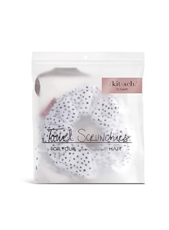 Kitsch Ultra Soft Microfiber Hair Towel Scrunchies For Frizz Free Heatless Hair Drying Towel Scrunchies Large Thick Hair Ponytail Holder Hair Microfiber Towel Scrunchies 2 Pack (Micro Dot)  - Image 4
