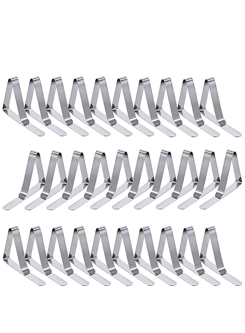Tablecloth Clips, 30 Packs Table Clips for Tablecloths Tablecloth Holder Picnic Table Clips Flexible Stainless Steel Table Cloth Cover Clamps Table Cloth Holders Ideal for Picnics Wedding - Image 1