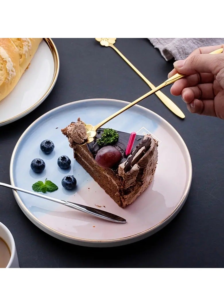 Goolsky 4-Piece Small Flower-Shaped Teaspoons Set - Durable Stainless Steel, Perfect for Coffee And Desserts - Uncharged, Suitable for Restaurants And Gift Giving - Kitchen And Dining Tableware - Image 3