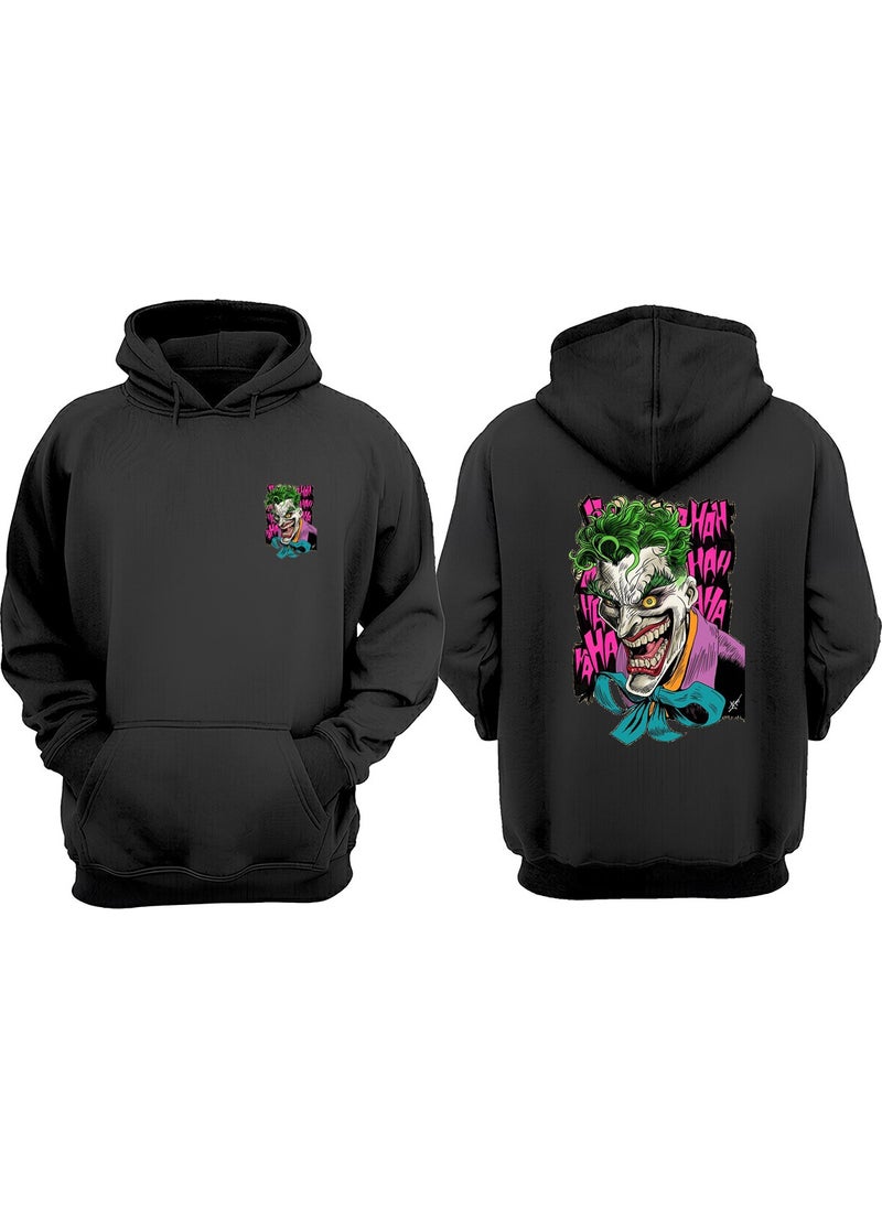 The Wert - Unisex Joker Animation Design Front Back Printed Regular Fit Black Sweatshirt - Image 1