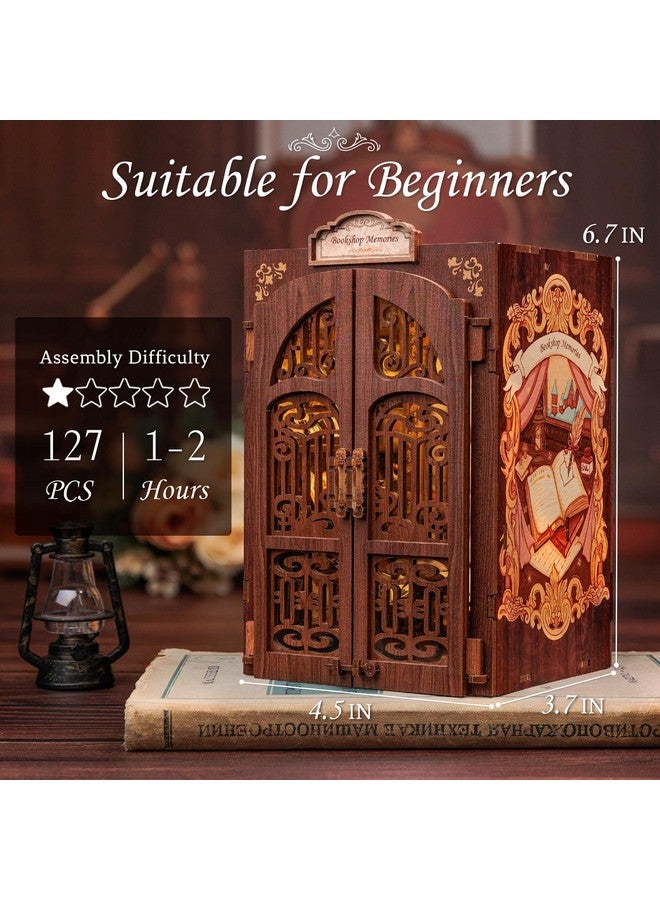 كيوت بي مجموعة ركن الكتب من كيوتيبي - مجموعة بيت الدمية المصغر بنفسك للبالغين والمراهقين، ديكور رف الكتب، نموذج زقاق مع إضاءة LED، هدايا للعائلة والأصدقاء - Image 5