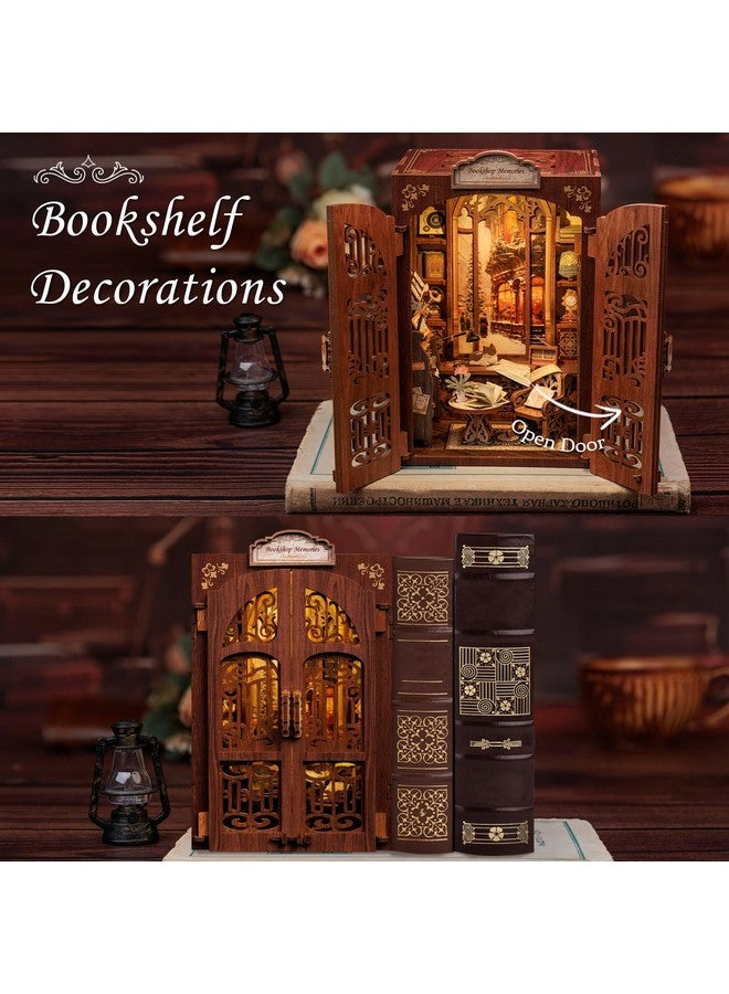 كيوت بي مجموعة ركن الكتب من كيوتيبي - مجموعة بيت الدمية المصغر بنفسك للبالغين والمراهقين، ديكور رف الكتب، نموذج زقاق مع إضاءة LED، هدايا للعائلة والأصدقاء - Image 4