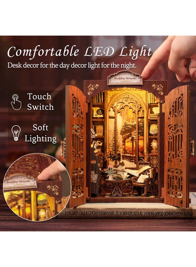 كيوت بي مجموعة ركن الكتب من كيوتيبي - مجموعة بيت الدمية المصغر بنفسك للبالغين والمراهقين، ديكور رف الكتب، نموذج زقاق مع إضاءة LED، هدايا للعائلة والأصدقاء - Image 3