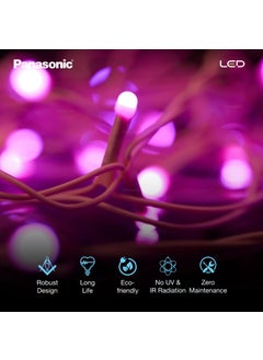 Panasonic Panasonic Deco Fancy 10 Mtr LED String Light for Diwali Decorative LED String Light for Ganesh Chaturthi Christmas Decoration Light Pink  - Image 3