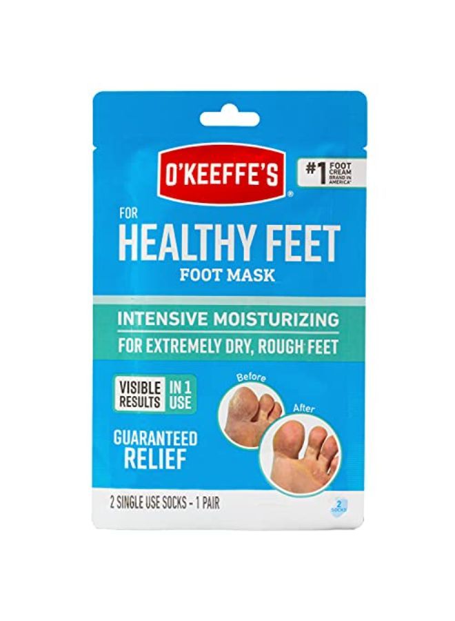 O'Keeffe's Healthy Feet Intensive Moisturizing Foot Mask, One Pair Single-Use Socks, (Pack Of 2) - Image 2