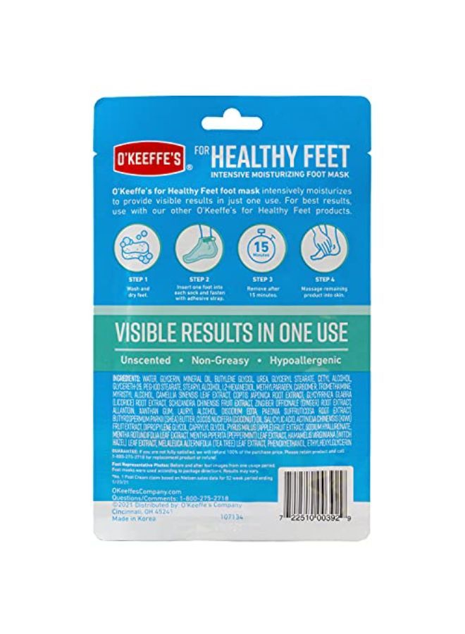 O'Keeffe's Healthy Feet Intensive Moisturizing Foot Mask, One Pair Single-Use Socks, (Pack Of 2) - Image 3