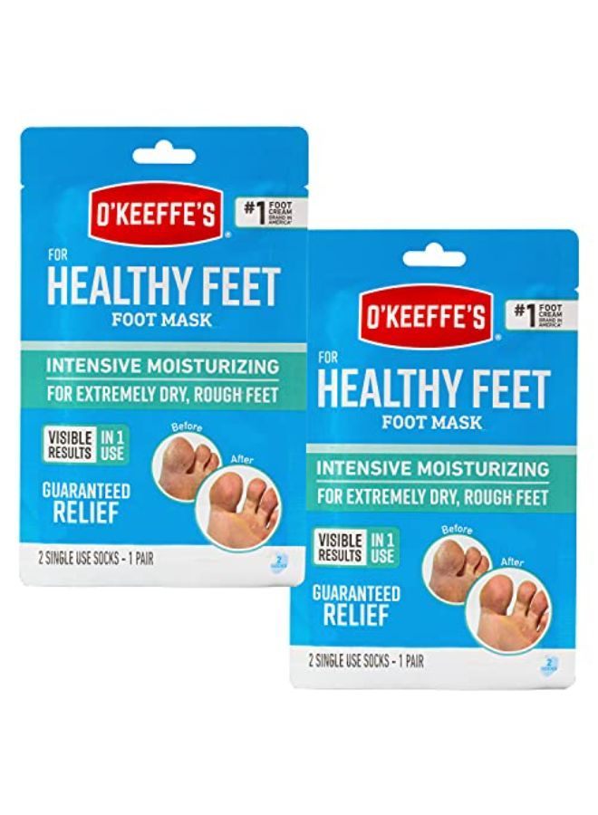 O'Keeffe's Healthy Feet Intensive Moisturizing Foot Mask, One Pair Single-Use Socks, (Pack Of 2) - Image 1