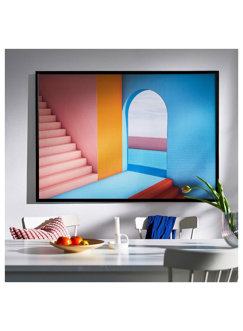 IKEA FRAKTA Picture with frame - doorway/black - 140x100 cm - Image 2