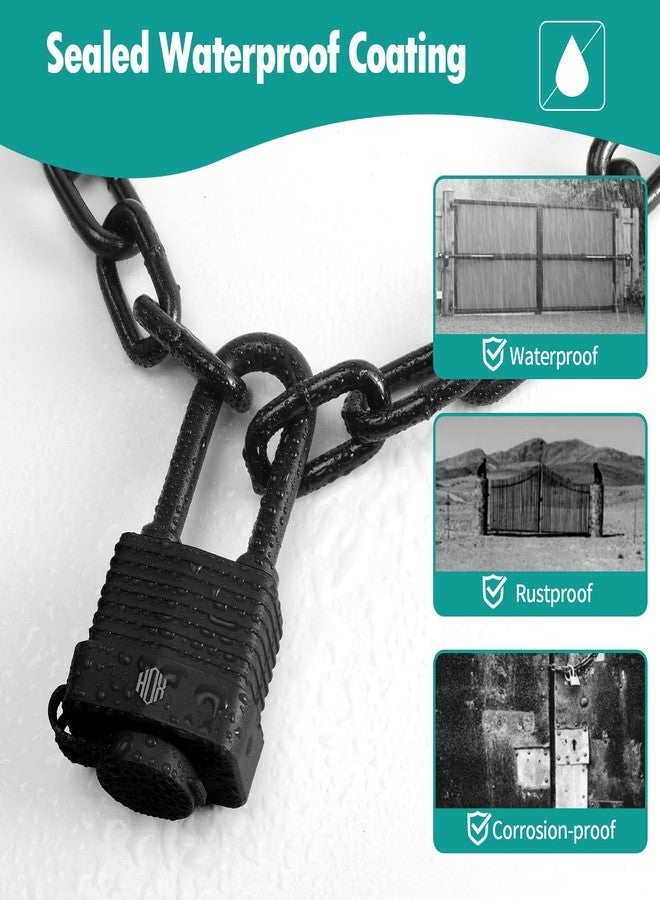 HOX 4-Pack Weather Resistant Padlocks - 40mm Laminated Steel, Chrome Plated with 2-inch Shackle, Vinyl Wrapped, Hardened Steel for Extra Security - Image 4