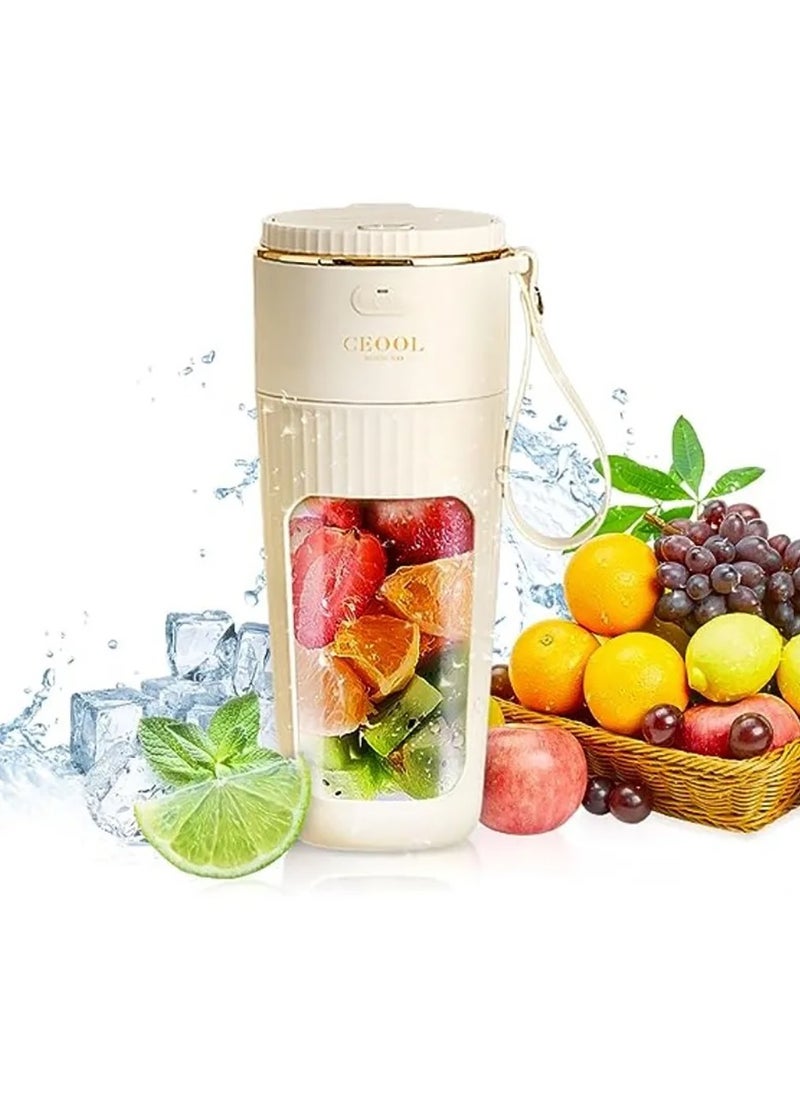 miss ceool - Portable Juicer Mini Blender For Shakes and Smoothies 340ml Personal 10 Blades Blender USB Rechargeable with Detachable Straw - Image 1