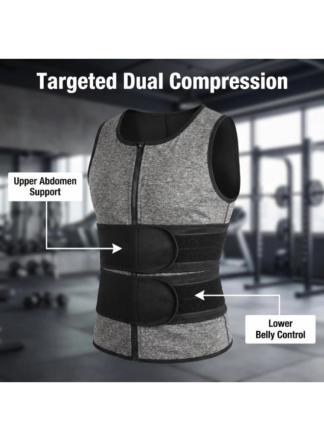 DAILYLIFE Men's Waist Trainer Tummy Shaper Compression Vest Slimming Gym Neoprene Body Shaper Invisible Under Clothes Weight Loss Support - Size L - Image 2