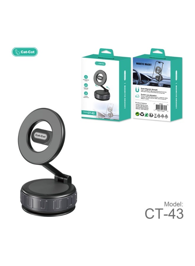 Cat - Cot Cat-Cot Magnetic Car Phone Mount with Vacuum Suction Cup - 360° Rotating Foldable Dashboard & Windshield Holder - Strong Magnet Bracket for All Mobile Phones - Black - Image 3
