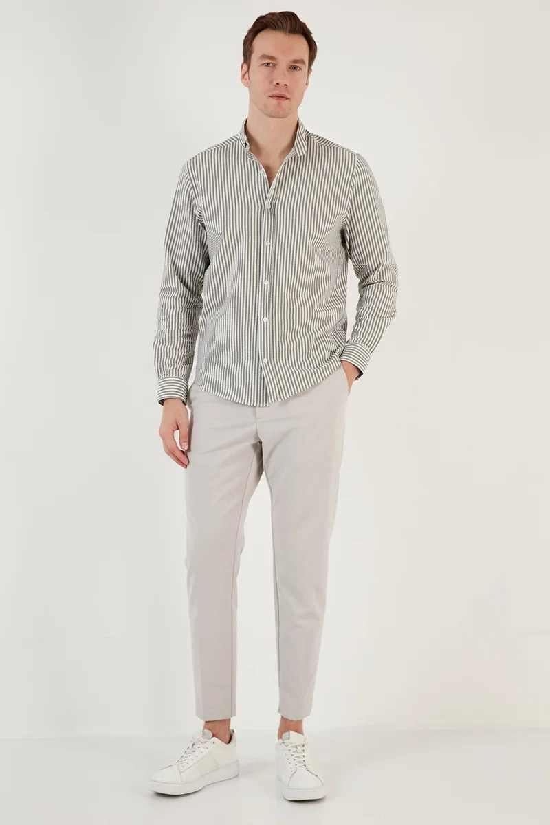 Buratti Cotton Striped Button Collar Long Sleeve Regular Fit Shirt Men's SHIRT CF23S112237