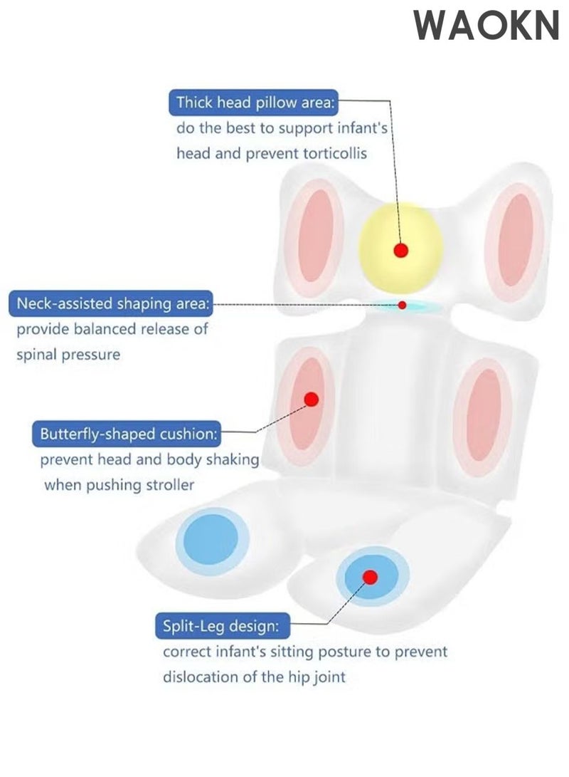 دبليو أيه أو كي أن وسادة مقعد عربة أطفال مطورة، وسادة تبريد لعربة الأطفال بشبكة ثلاثية الأبعاد مسامية، وسادة مقعد كرسي طعام للأطفال الرضع، قابلة للاستخدام على كلا الجانبين، عالية المرونة، بطانة تبريد متعددة الوظائف لمقعد سيارة الأطفال الرضع (بيج). - Image 4